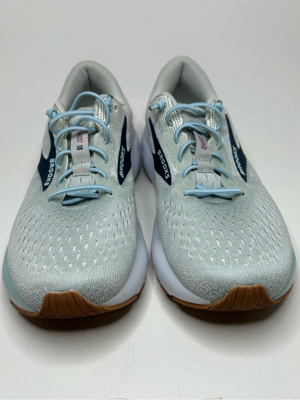 Brooks Athletic White Grey Blue Pink Ghost Sneaker Size 10 - Picture 8 of 13